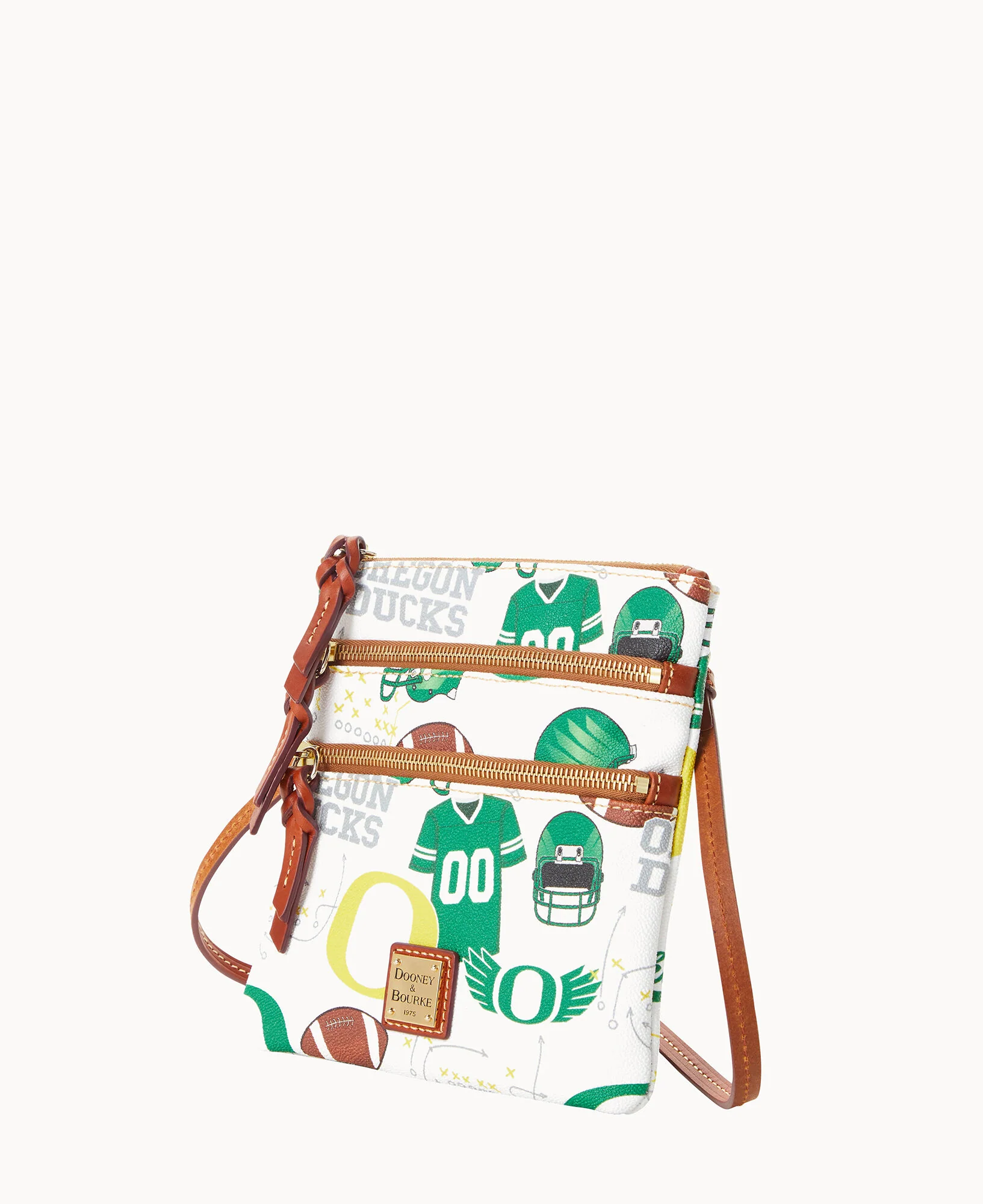 Collegiate University of Oregon North South Triple Zip Crossbody - Image 2