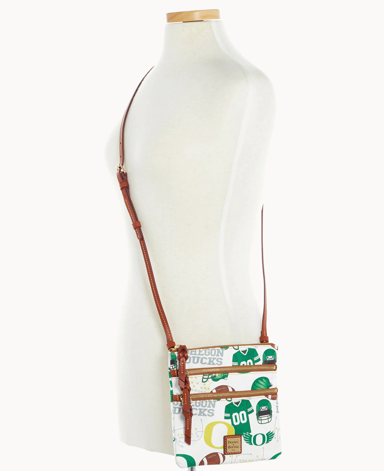 Collegiate University of Oregon North South Triple Zip Crossbody - Image 4