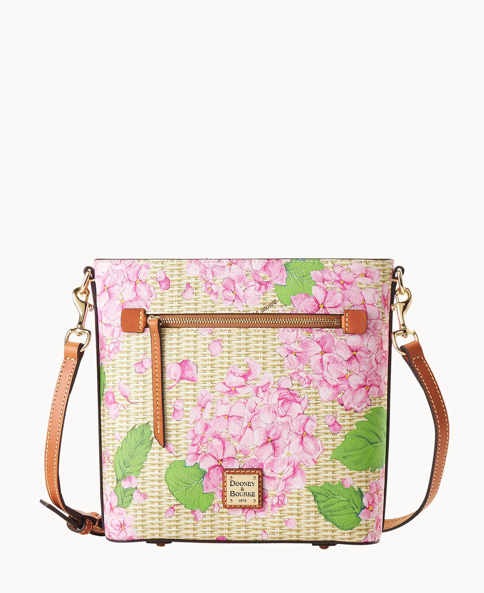 Hydrangea Basketweave Zip Crossbody