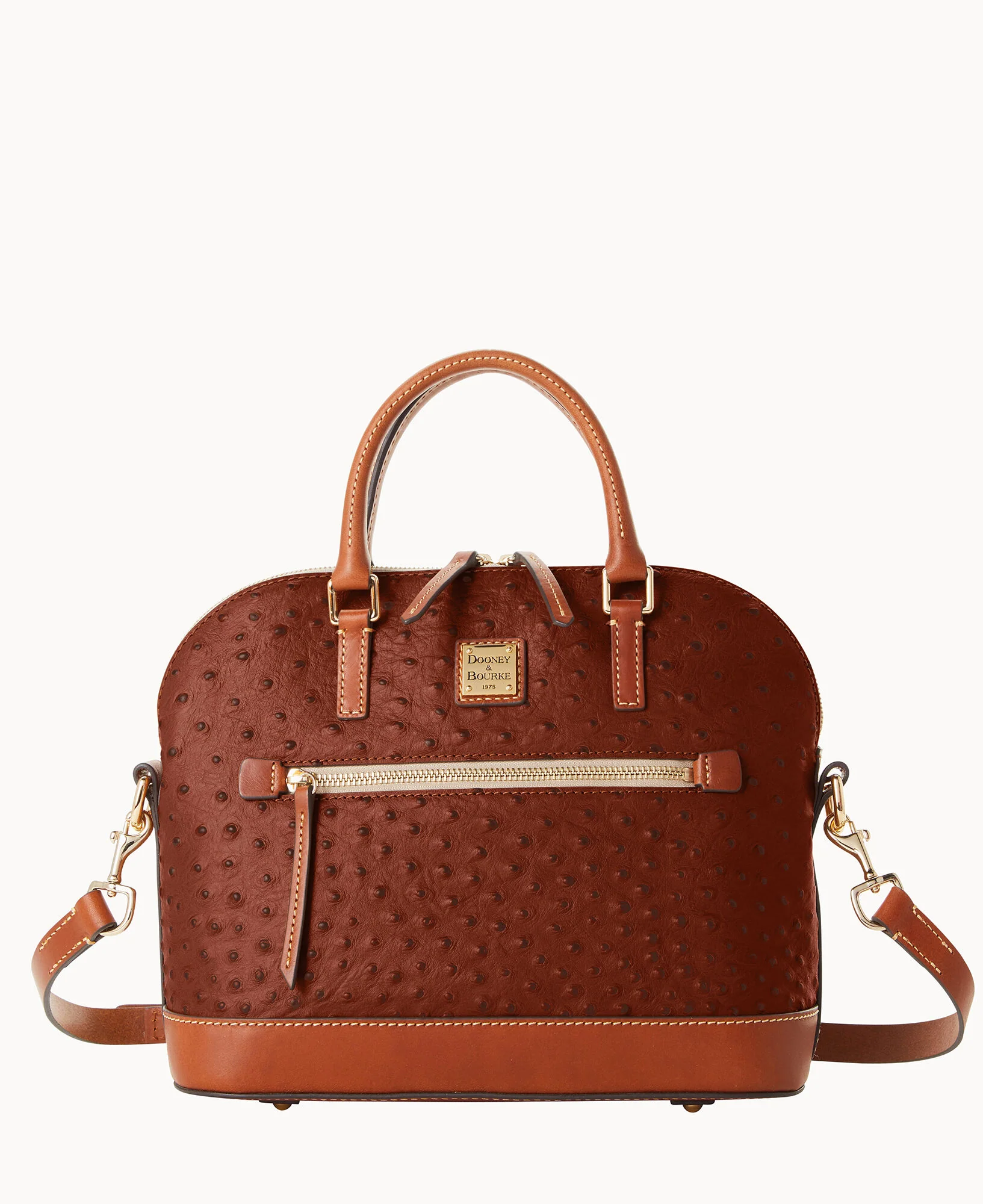 Ostrich Domed Zip Satchel - Image 20