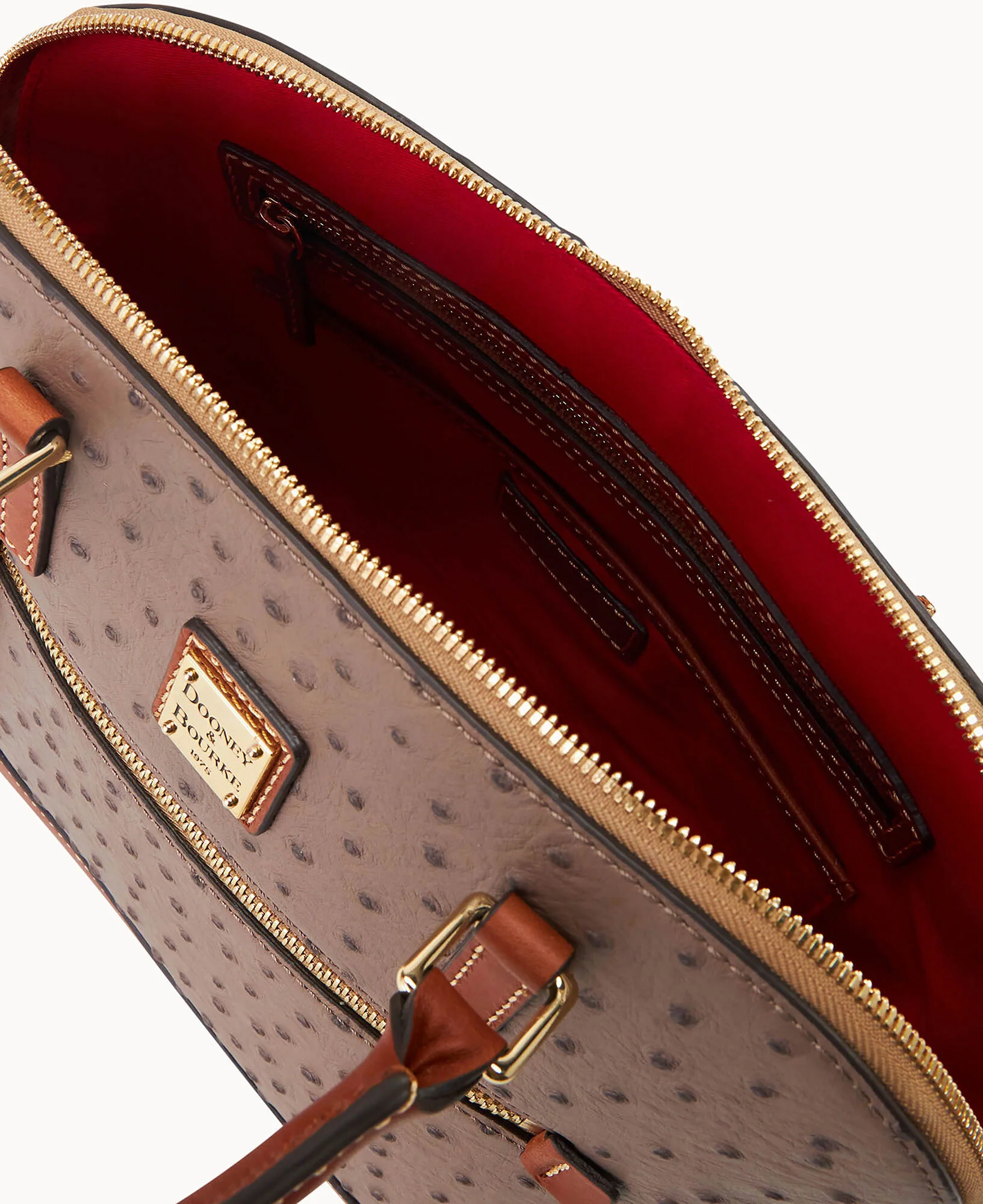 Ostrich Domed Zip Satchel - Image 29