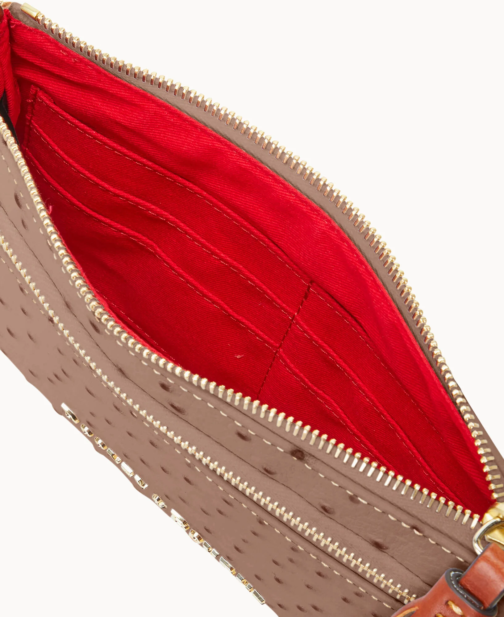Ostrich Double Zip Wristlet - Image 3