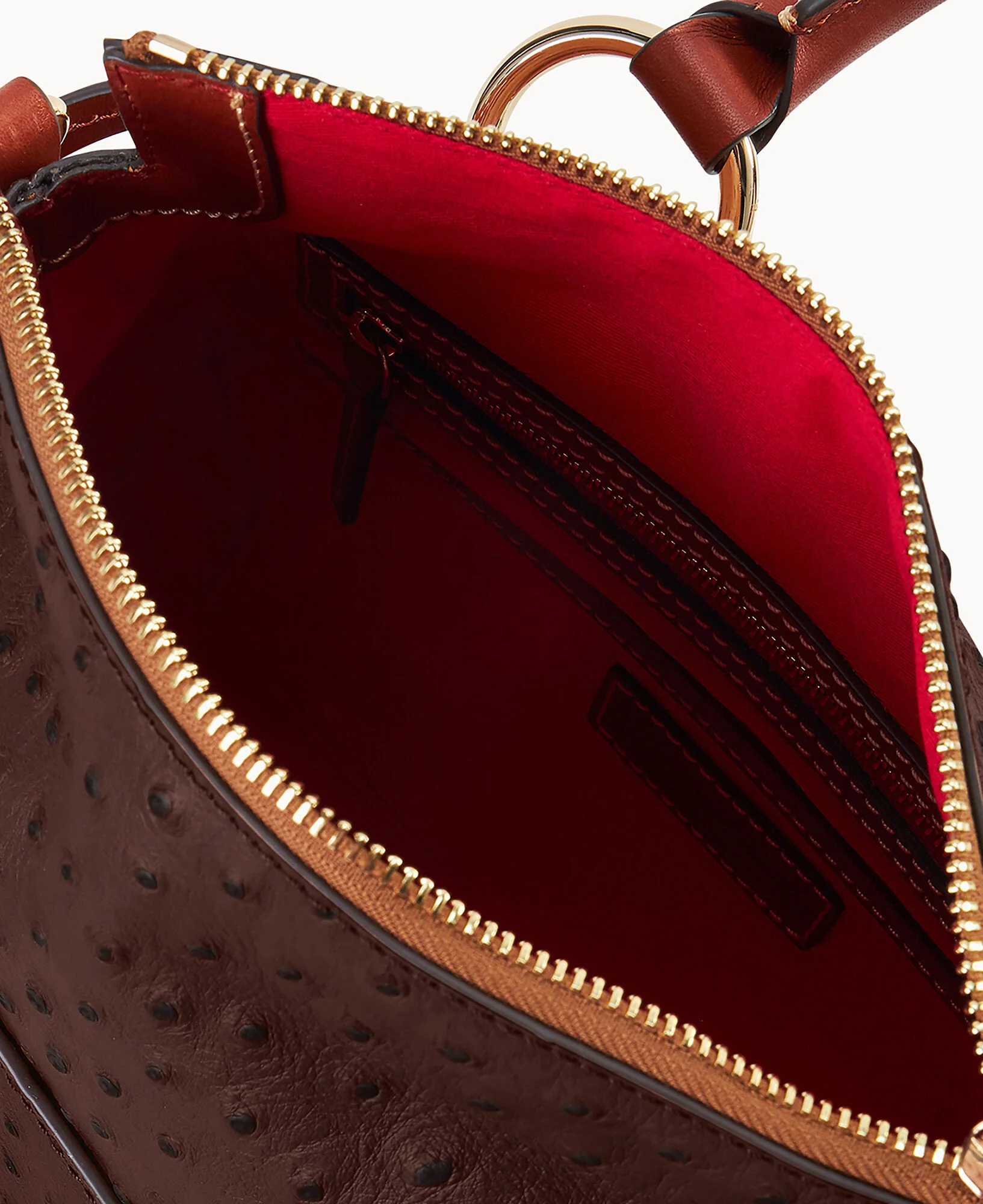 Ostrich Satchel With Pocket - Image 23