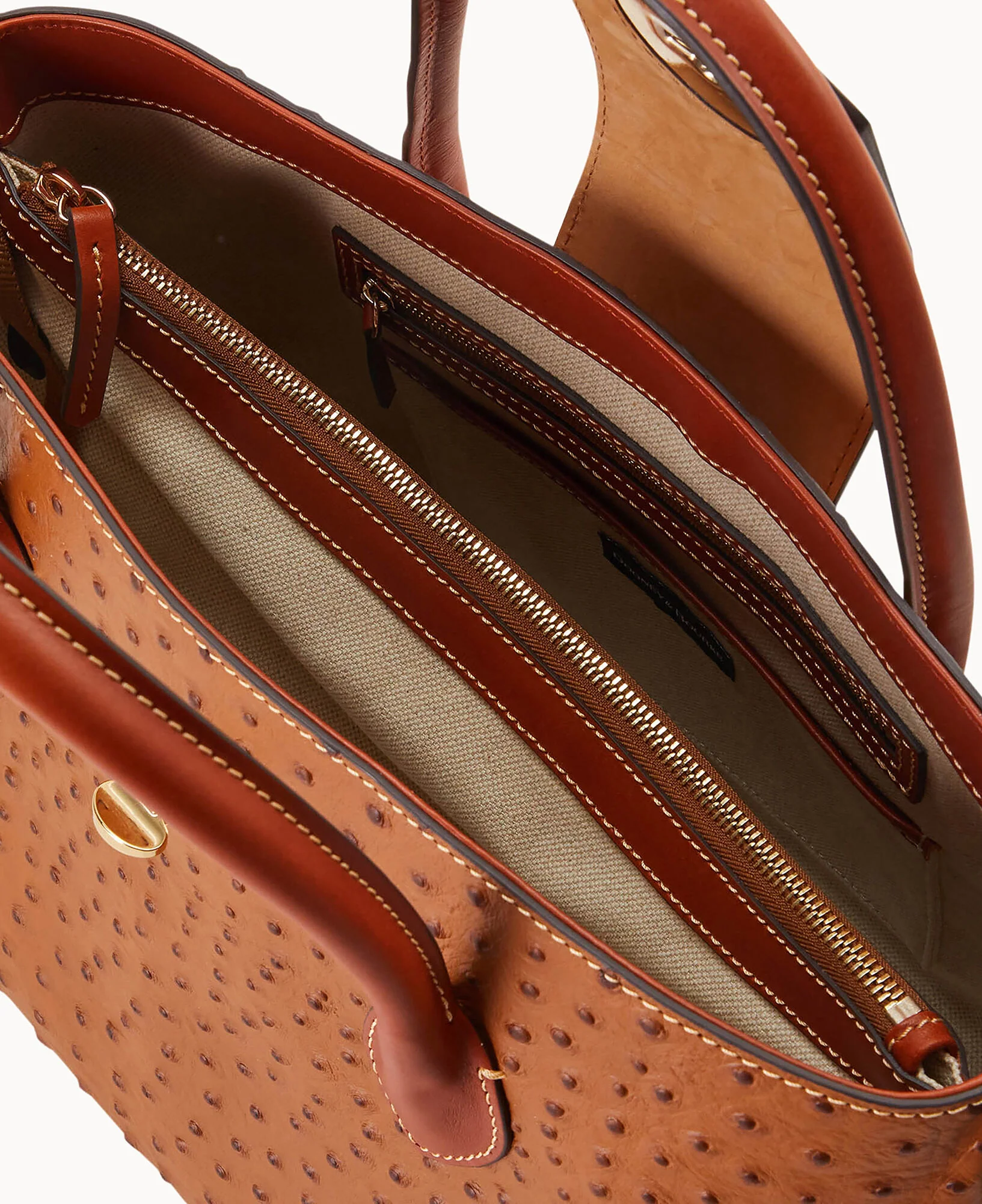 Ostrich Turnlock Handle Tote 30 - Image 3