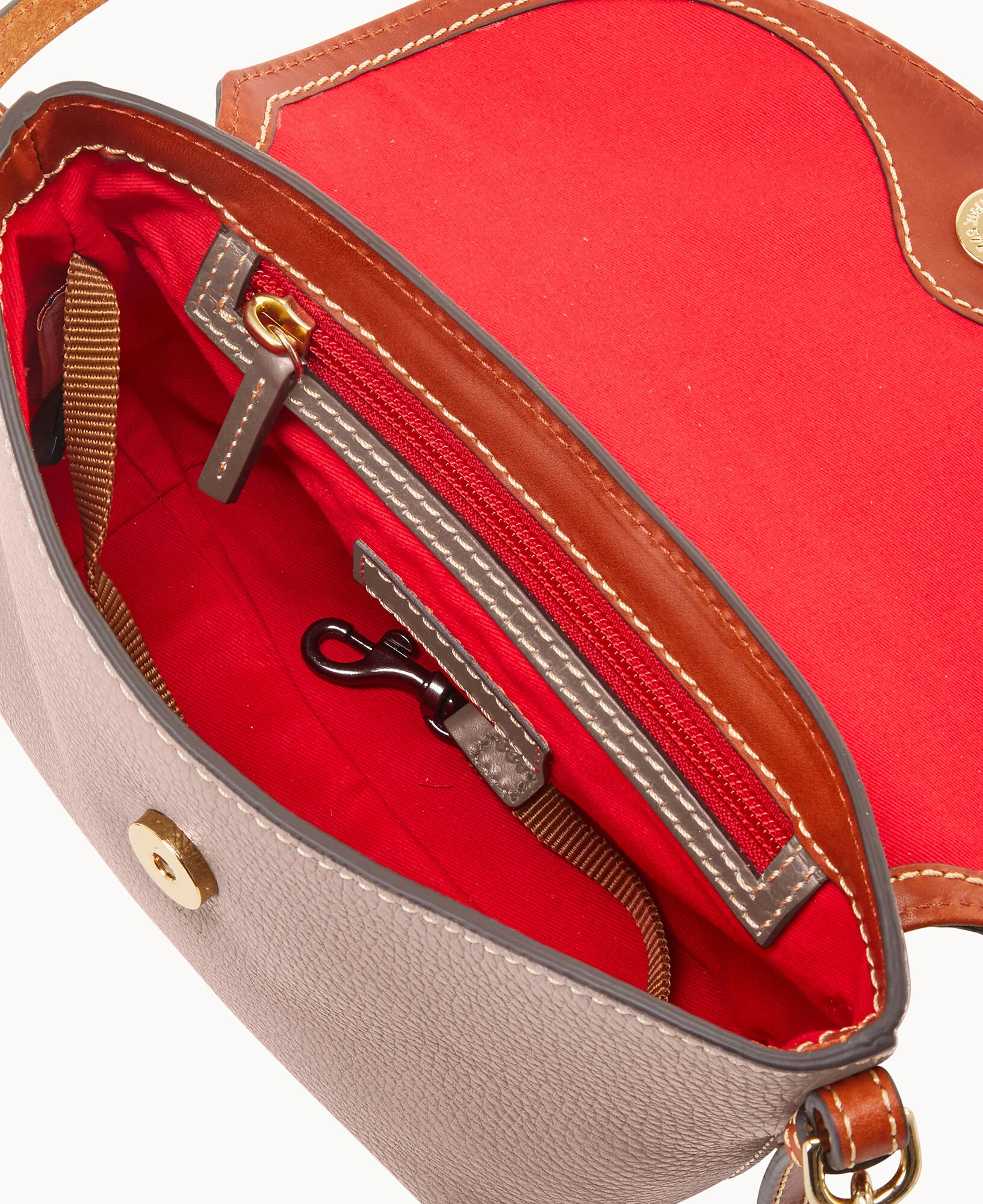 Pebble Grain Crossbody Saddle Bag - Image 44
