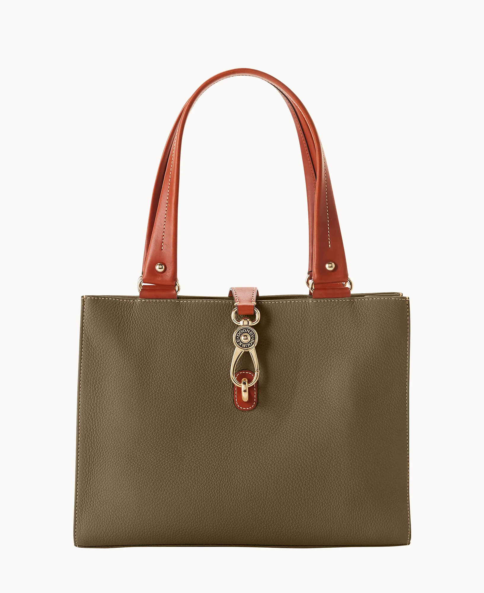 Pebble Grain Medium Logo Lock Tote - Image 15