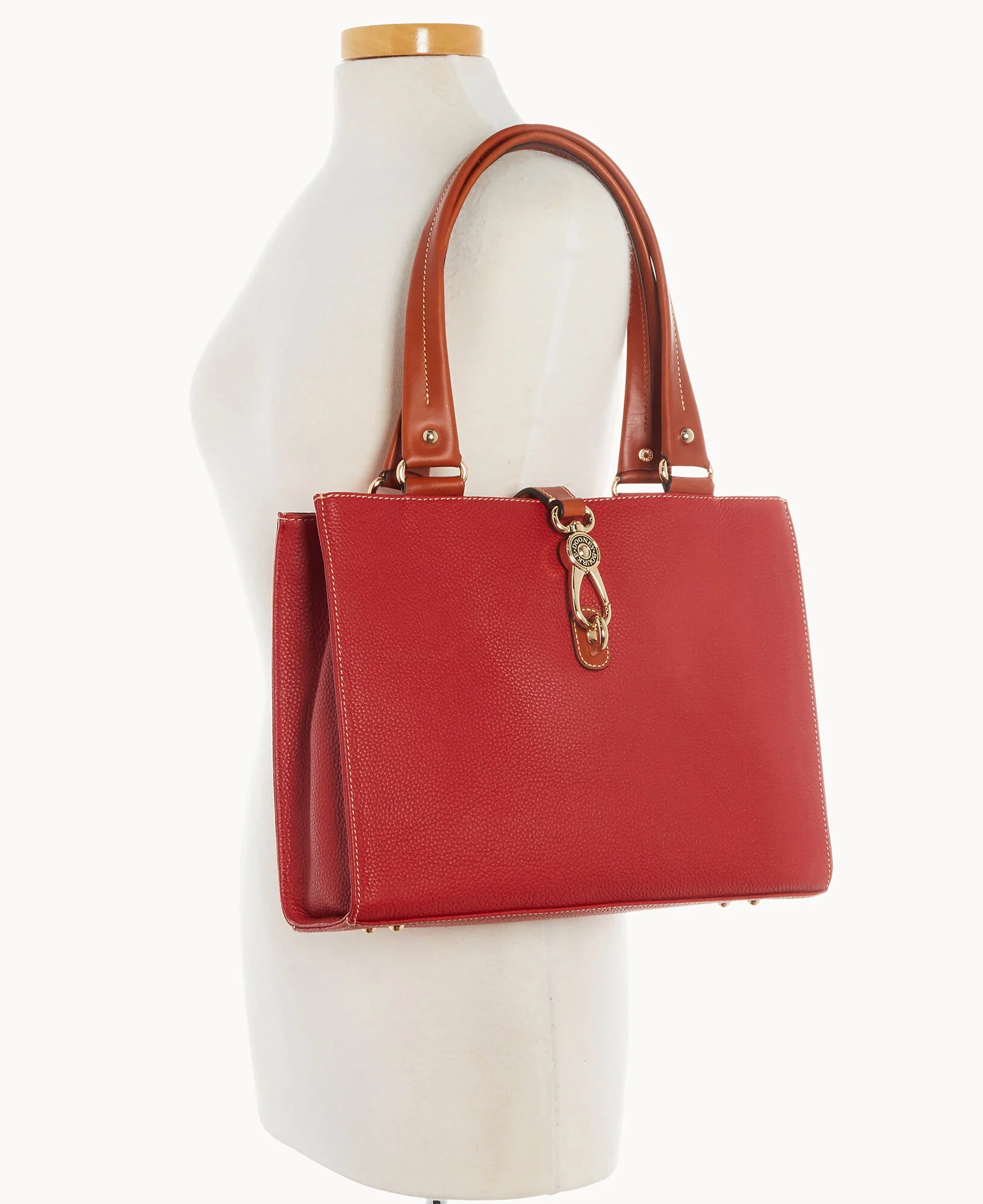 Pebble Grain Medium Logo Lock Tote - Image 5