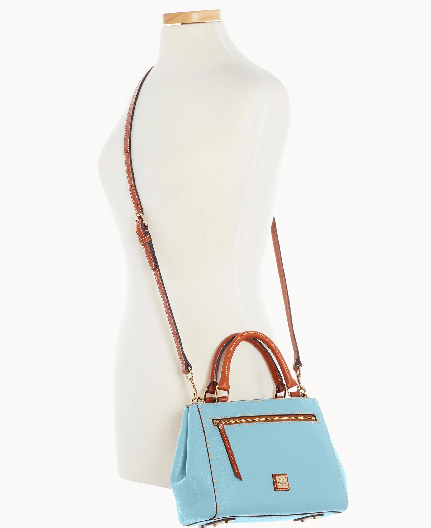 Pebble Grain Small Zip Satchel - Image 101