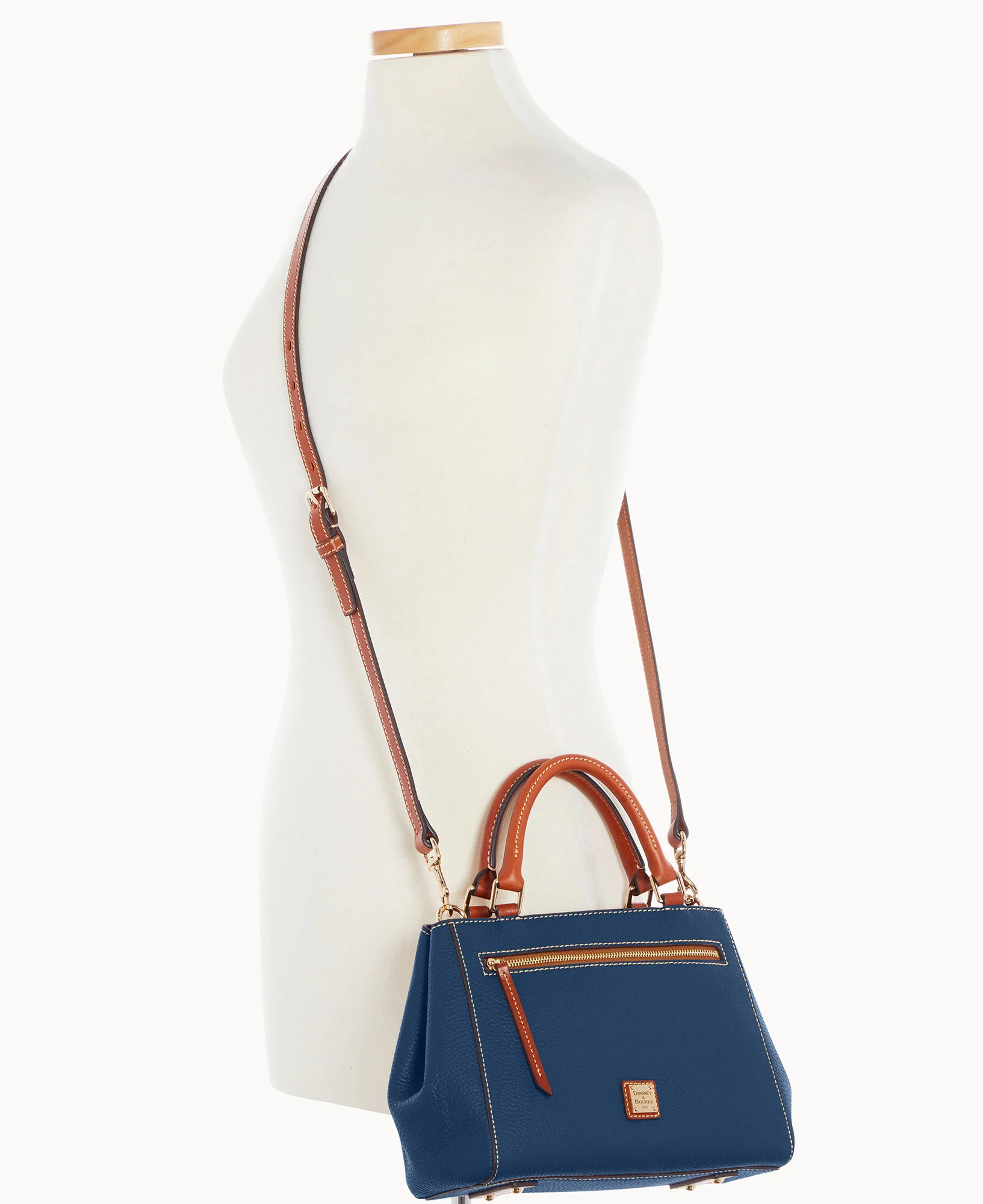 Pebble Grain Small Zip Satchel - Image 136
