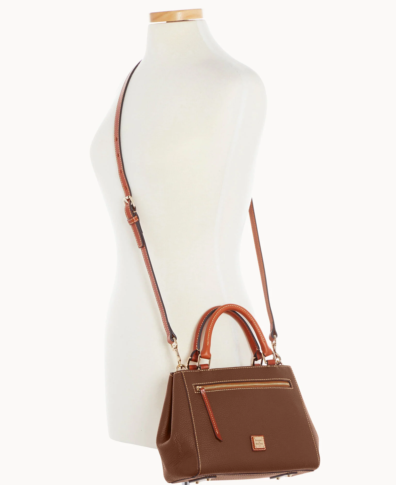 Pebble Grain Small Zip Satchel - Image 78