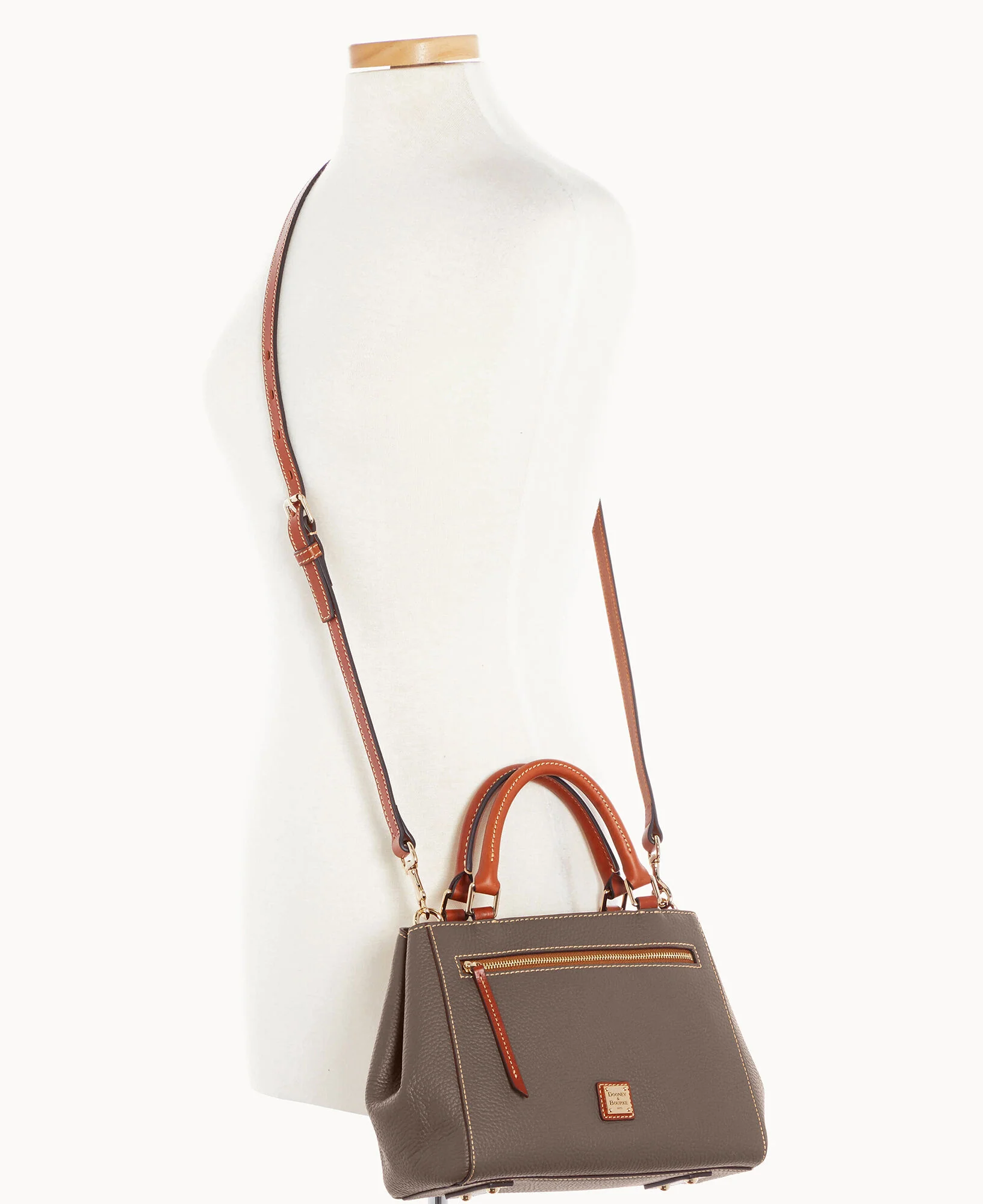Pebble Grain Small Zip Satchel - Image 92