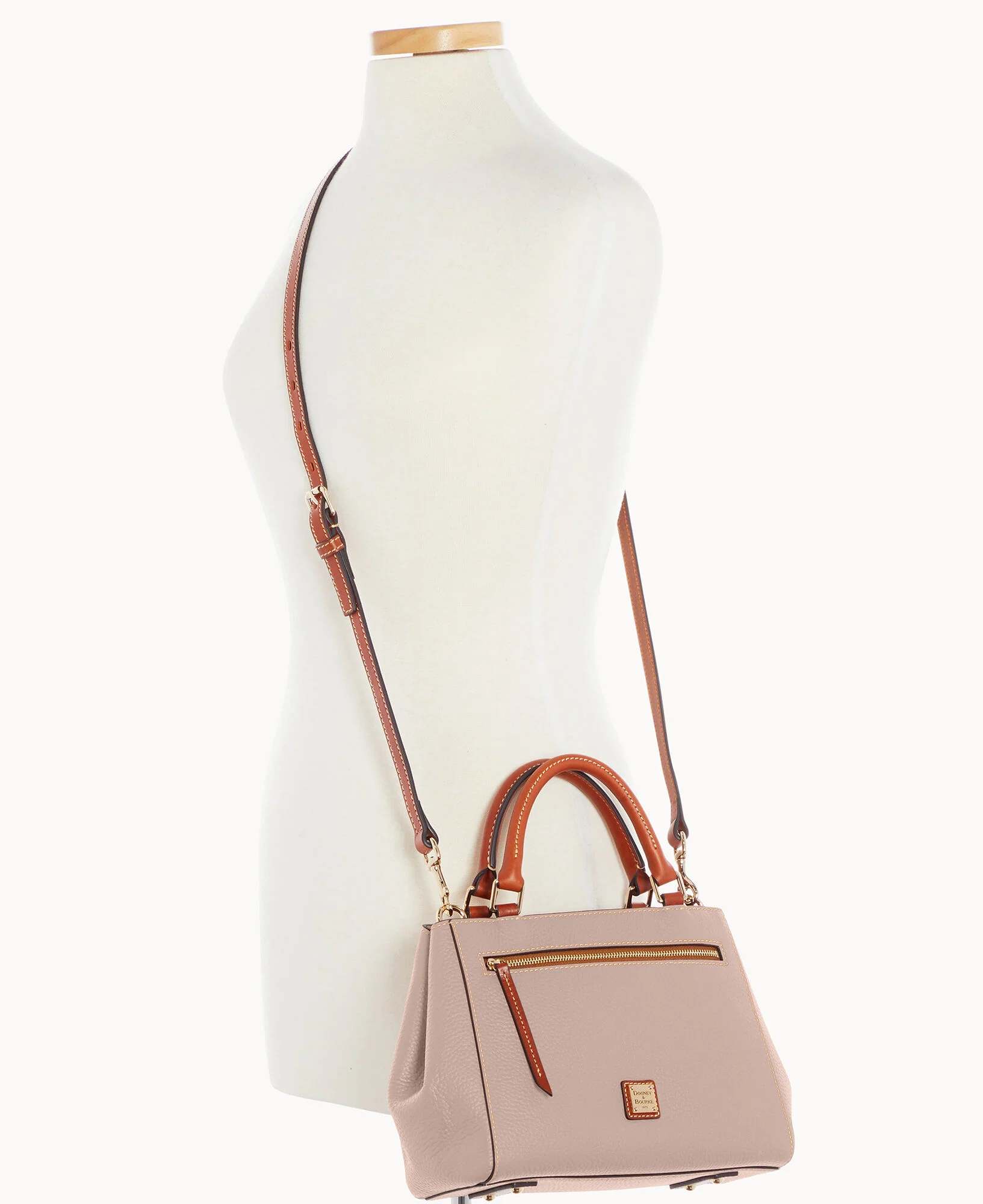 Pebble Grain Small Zip Satchel - Image 96