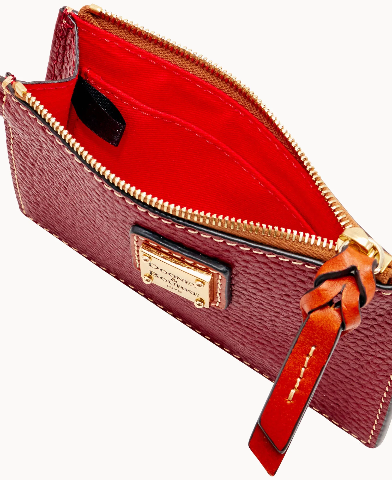 Pebble Grain Zip Top Card Case Wristlet - Image 118