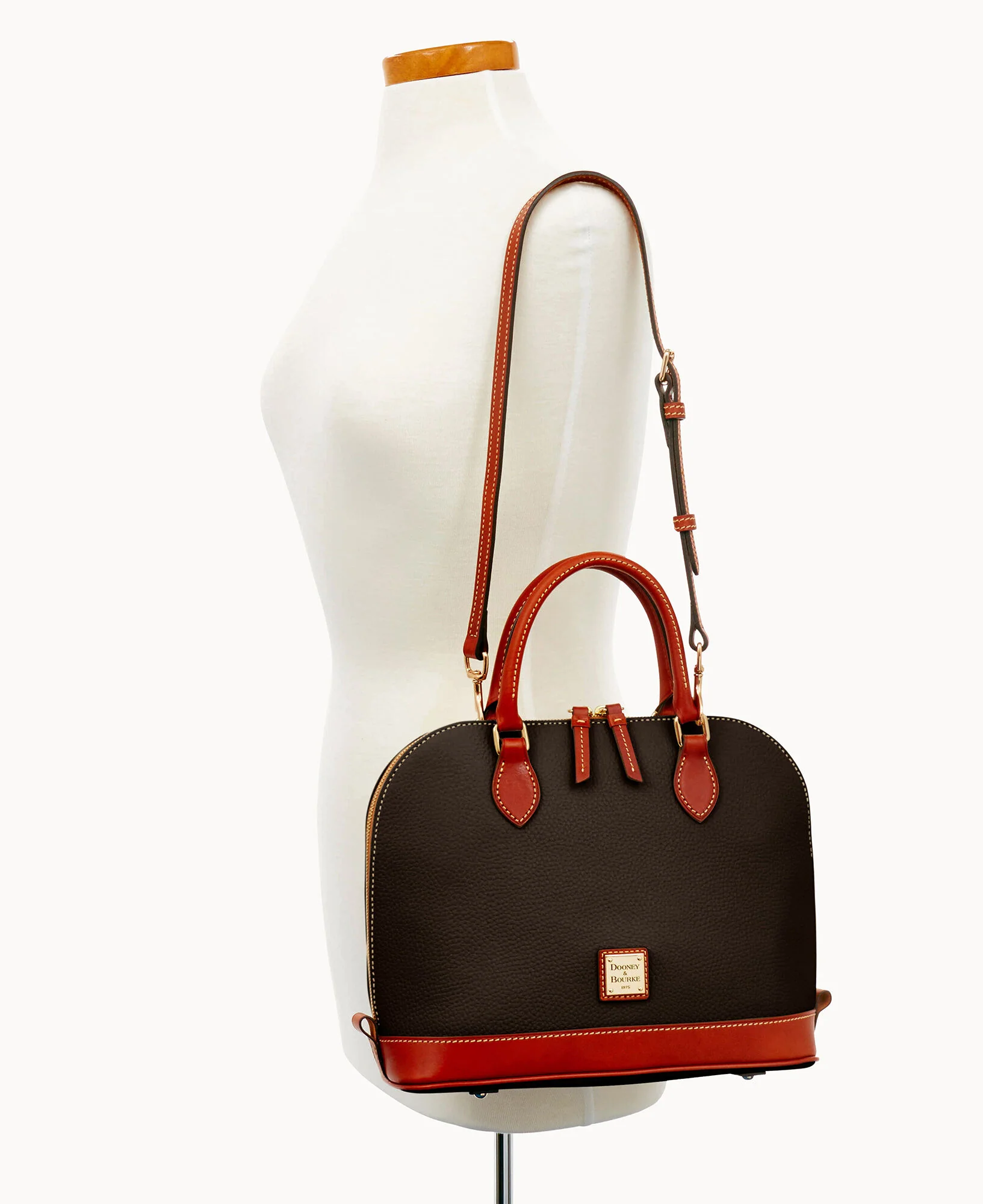 Pebble Grain Zip Zip Satchel - Image 13