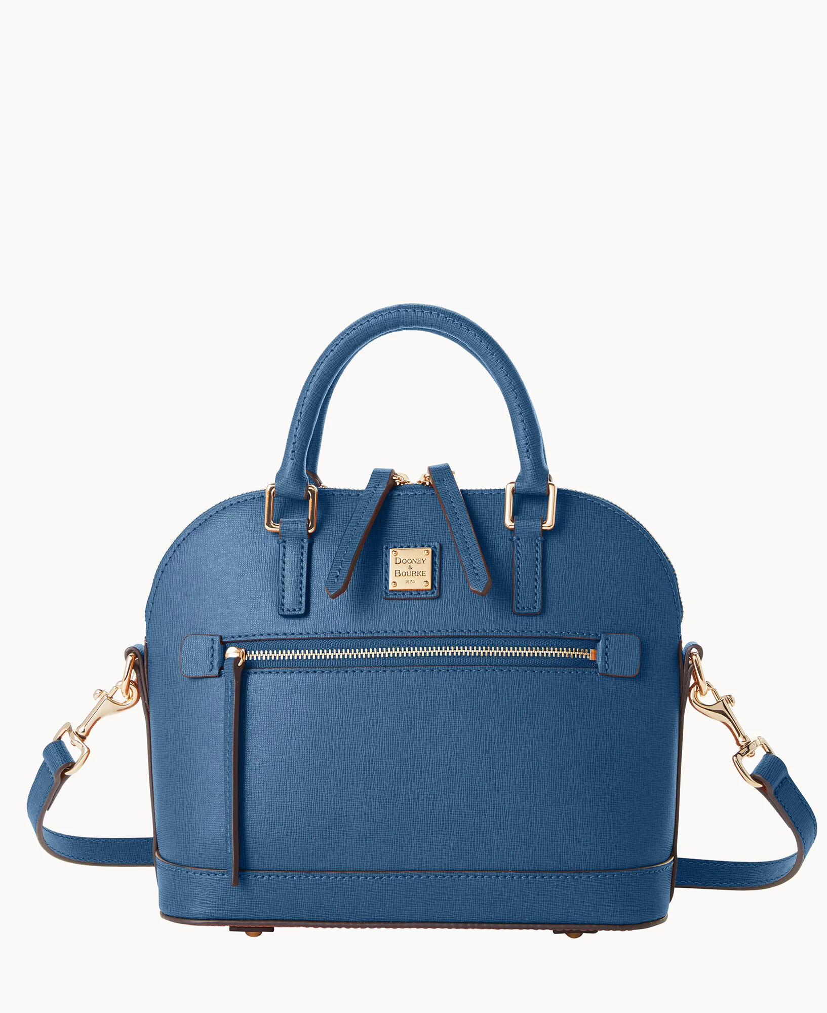 Saffiano Small Domed Zip Satchel