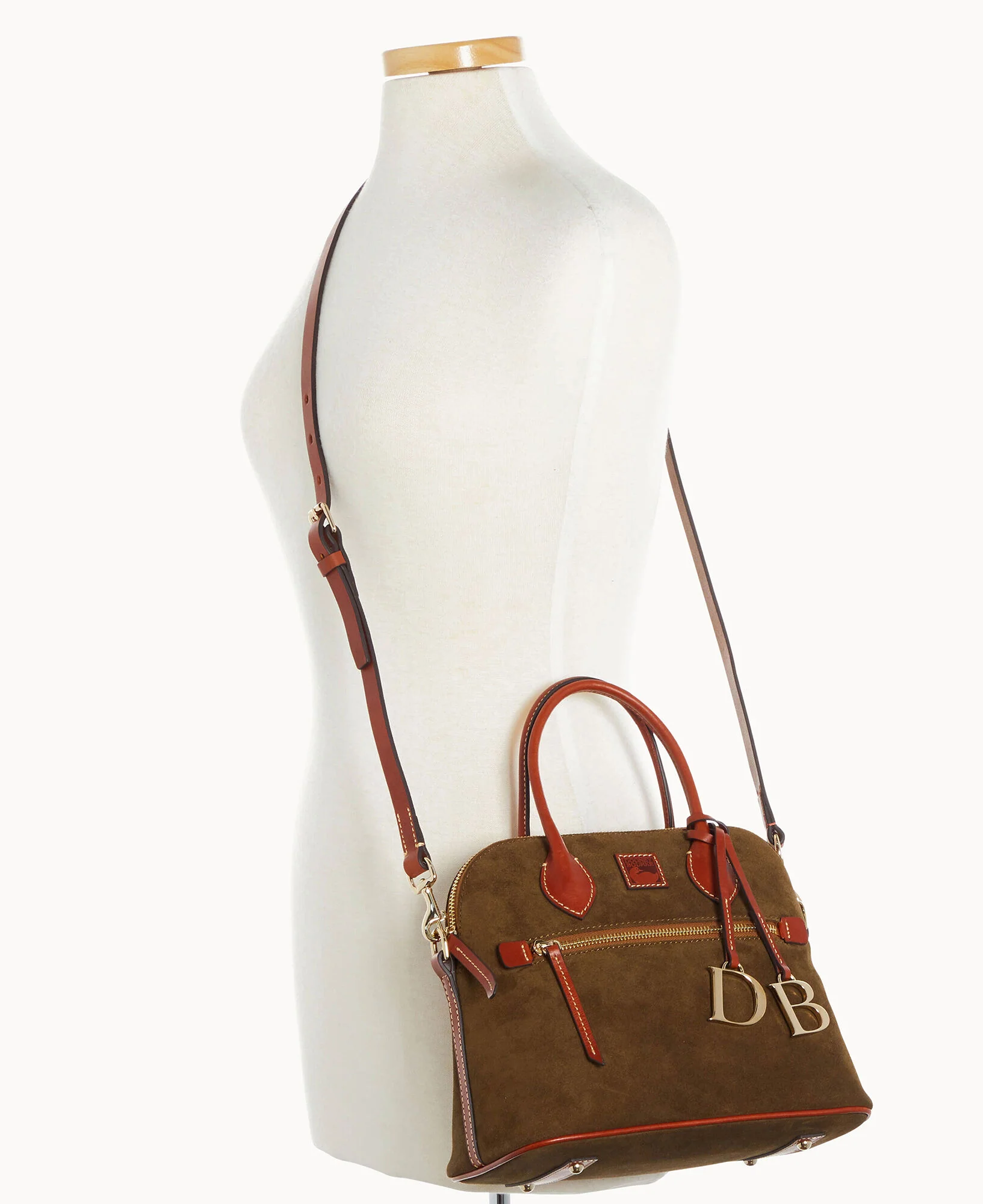 Suede Domed Satchel - Image 8